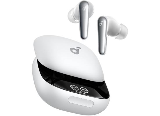 Anker Soundcore Liberty 4 Pro, Noise Cancelling Wireless Earbuds, 7-Sensor and Real-Time Adaptive Noise Cancelling, 2× Faster Charging, Studio-Level Hi-Fi Music, Clear Calls with 6 Mics and AI - White